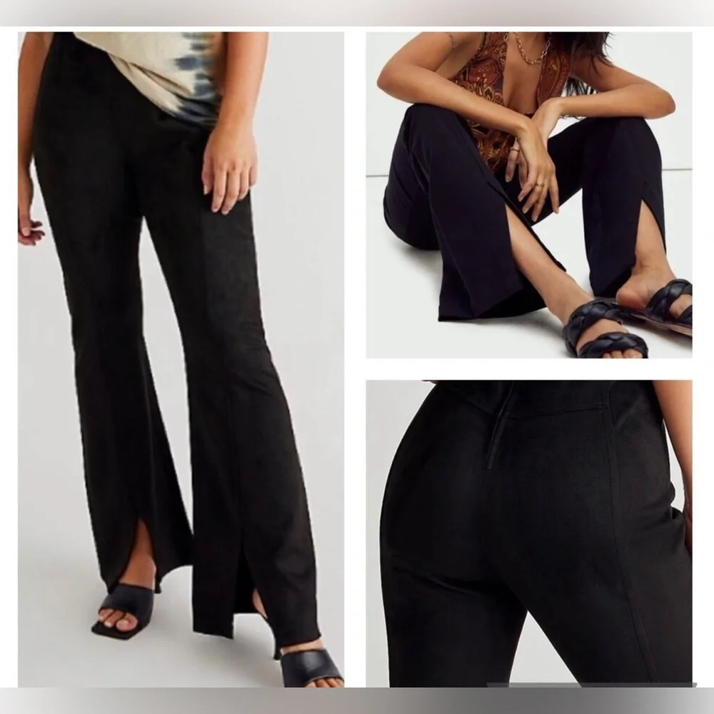 Free People Black High-Waist Boot Cut Flare Pants - Picture 2 of 7